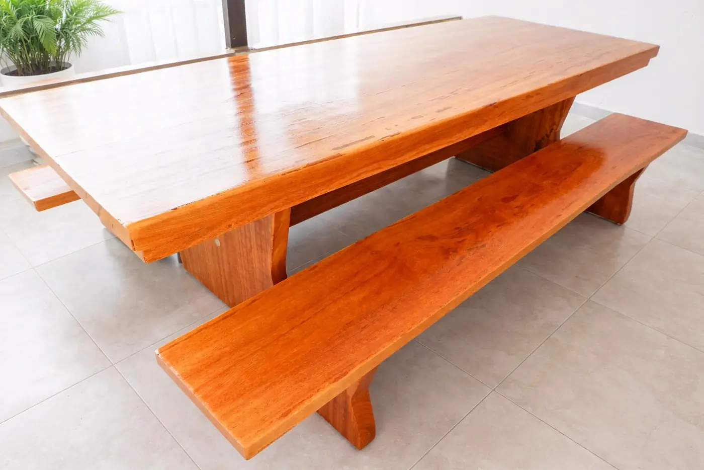 Mesa rústica de Angelim 2,50 m com 2 bancos, foto 10