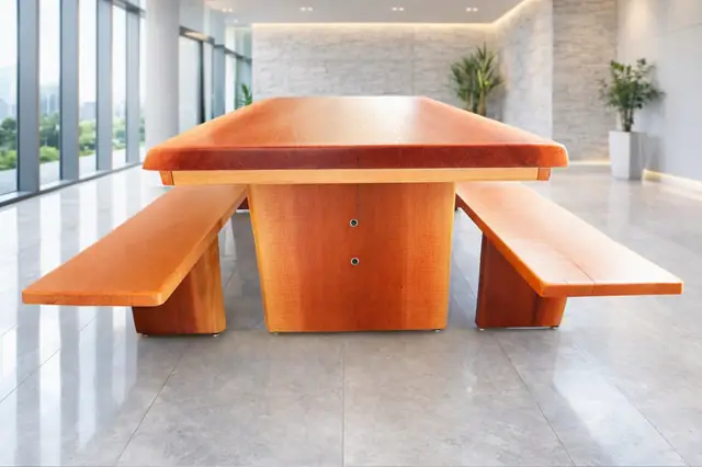 Mesa rústica de Maçaranduba 2,40 m com 2 bancos