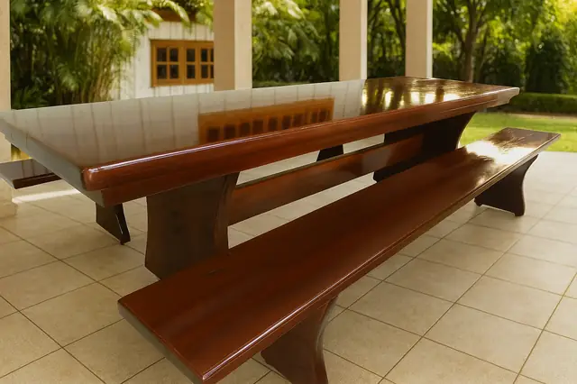 Mesa rústica de Tauari 3,00 m com 2 bancos