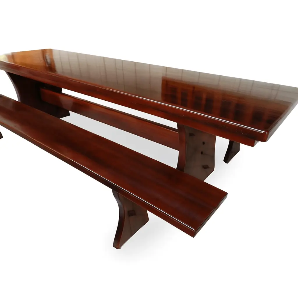 Mesa rústica de Tauari 3,00 m com 2 bancos, foto 4