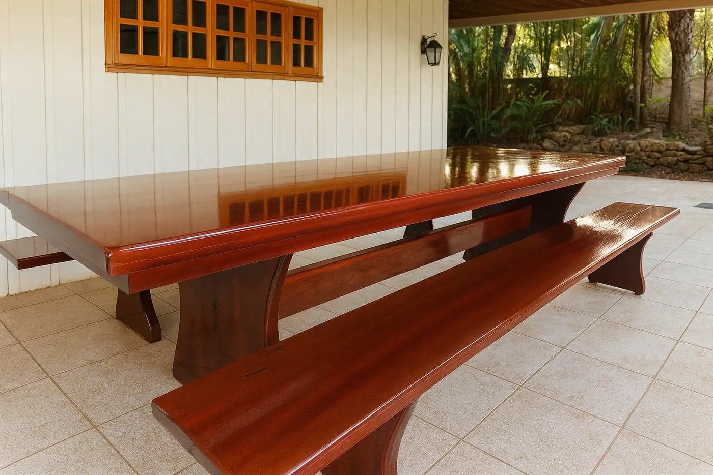 Mesa rústica de Tauari 3,00 m com 2 bancos, foto 7